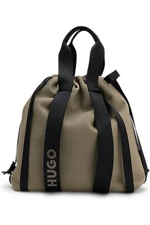 HUGO BOSS Knitted-structure tote bag with drawstring closure