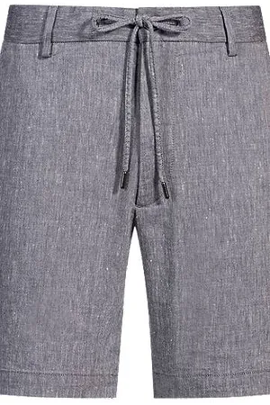 HUGO BOSS Regular-fit shorts in a linen blend with drawcord