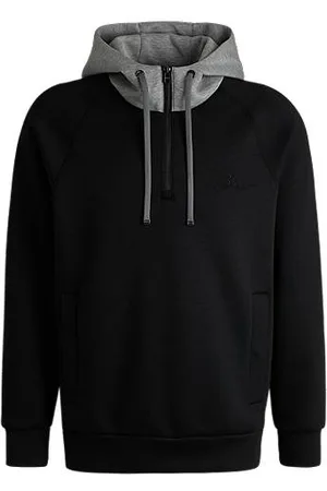 HUGO BOSS Zip-neck hoodie in a relaxed fit