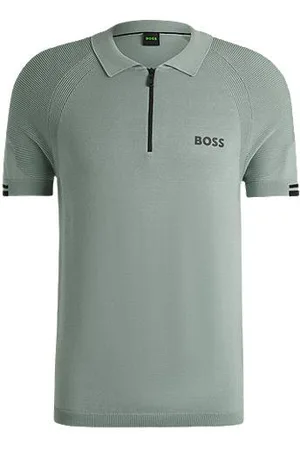 HUGO BOSS Active slim-fit knit polo with moisture management - Ramadan Edit