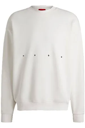 HUGO BOSS Cotton-terry sweatshirt with logo artwork