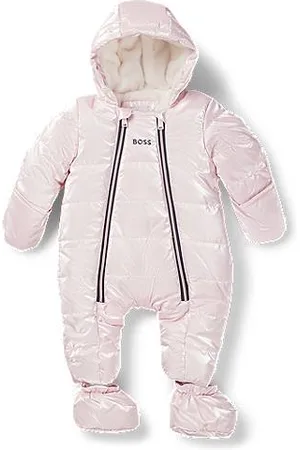 HUGO BOSS Baby snowsuit in pearlescent fabric with detachable booties
