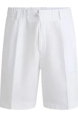 HUGO BOSS Tapered-fit shorts in linen