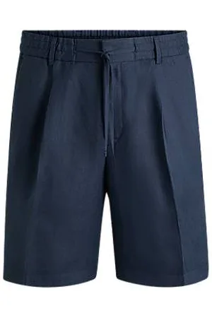 HUGO BOSS Tapered-fit shorts in linen