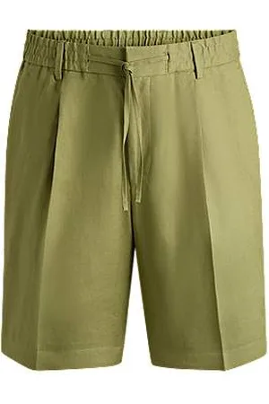 HUGO BOSS Tapered-fit shorts in linen