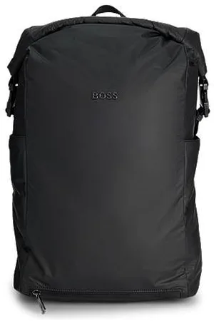 HUGO BOSS Roll-top backpack with gunmetal logo