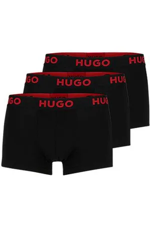 HUGO BOSS Three-pack of stretch-jersey trunks with logo waistbands