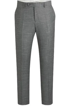 HUGO BOSS Slim-fit trousers in a patterned virgin-wool blend