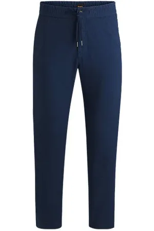 HUGO BOSS Regular-fit trousers in a comfort-stretch linen blend - Ramadan Edit