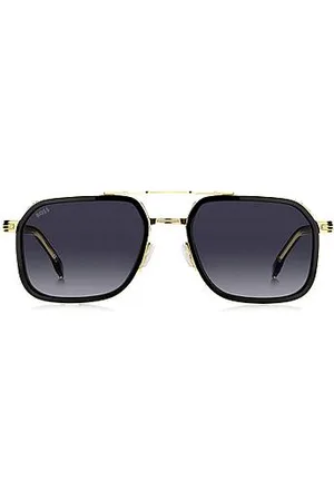 HUGO BOSS Layered-effect sunglasses in steel and acetate