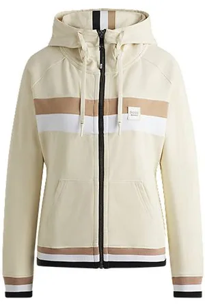 HUGO BOSS Equestrian zip hoodie in Italian stretch cotton