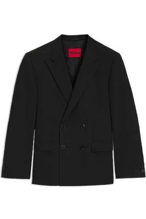 HUGO BOSS Slim-fit jacket in wool-blend stretch poplin