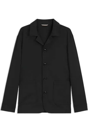 HUGO BOSS Relaxed-fit overshirt in virgin-wool serge