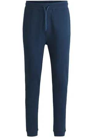 HUGO BOSS Cotton-terry tracksuit bottoms with logo patch - Ramadan Edit