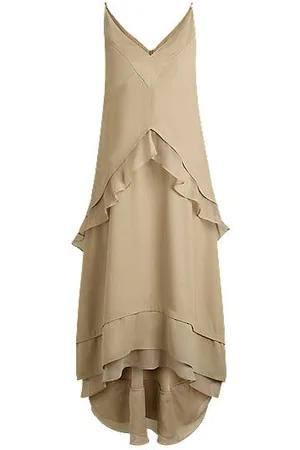 HUGO BOSS Layered satin dress with silk inserts