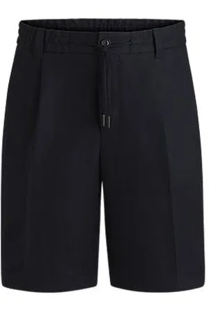 HUGO BOSS Tapered-fit shorts in wrinkle-resistant linen