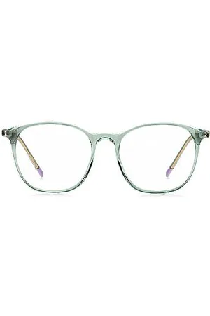 HUGO BOSS Aqua-acetate optical frames with gold-tone temples