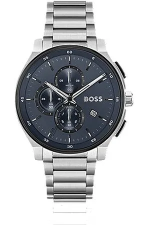 HUGO BOSS Stainless-steel chronograph watch with matte-blue dial