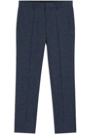 HUGO BOSS Slim-fit trousers in patterned stretch fabric