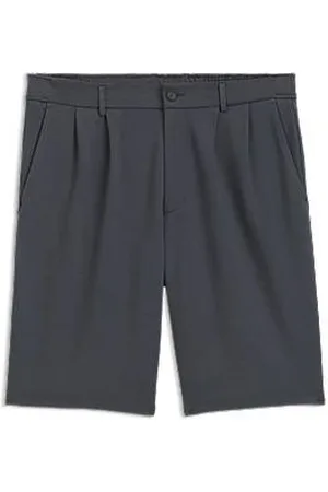 HUGO BOSS Pleat-front shorts in easy-iron jersey