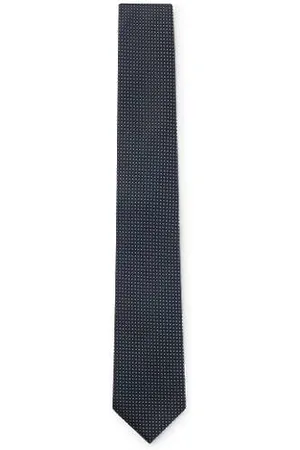 HUGO BOSS Silk-blend tie with micro pattern