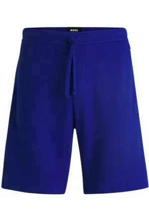 HUGO BOSS Waffle-structured pyjama shorts with embroidered logo