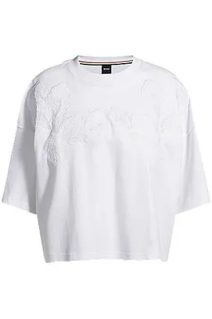 HUGO BOSS Cotton T-shirt with embroidered details