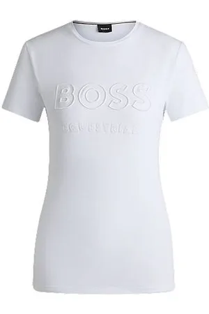 HUGO BOSS Equestrian stretch-cotton T-shirt with embroidered logo