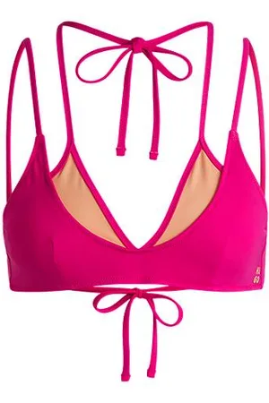 HUGO BOSS Halterneck two-tone bikini top with layered design