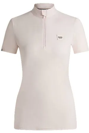 HUGO BOSS Equestrian show shirt in ribbed stretch fabric