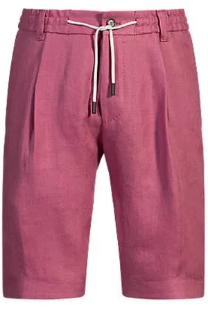 HUGO BOSS Tapered-fit shorts in wrinkle-resistant linen