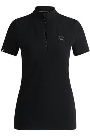 HUGO BOSS Equestrian show shirt in ribbed stretch fabric