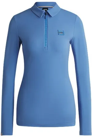 HUGO BOSS Equestrian training shirt in stretch piqué