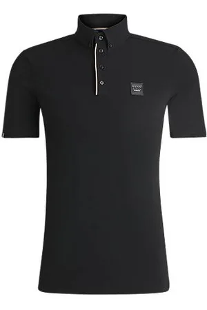 HUGO BOSS Equestrian training shirt in stretch piqué