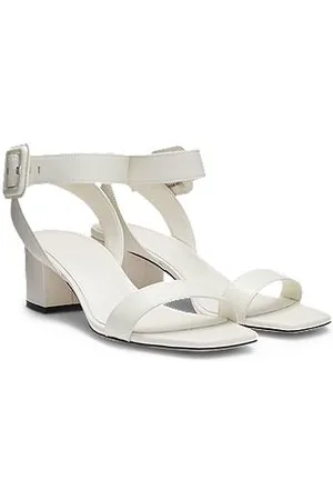 HUGO BOSS Leather sandals with buckled ankle strap