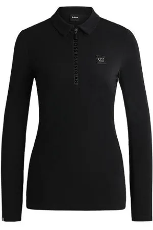 HUGO BOSS Equestrian training shirt in stretch piqué