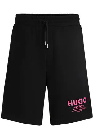 HUGO BOSS Loose-fit shorts in cotton terry with logo print