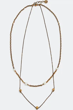 Alexander McQueen Pearl and Skull necklace