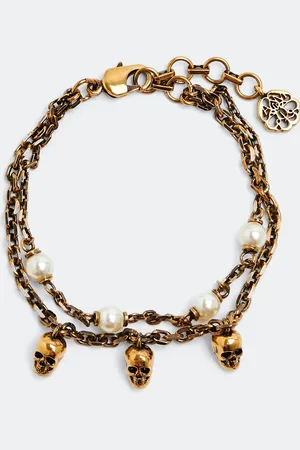Alexander McQueen Pearl Skull chain bracelet