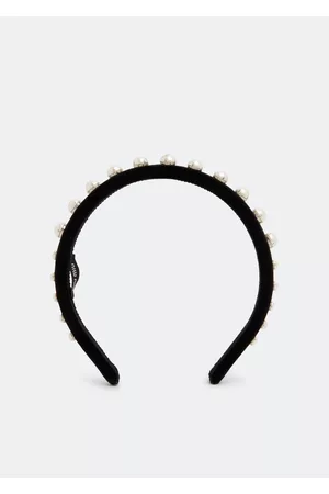 Miu Miu Pearl embellished velvet headband
