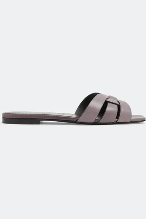 Saint Laurent Tribute leather flat sandals