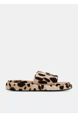 Dolce & Gabbana Women Flip Flops - Leopard-print terrycloth slide sandals