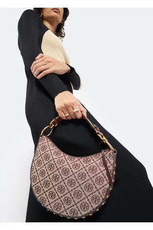 T Monogram Jacquard Crescent Bag: Women's Handbags, Hobo Bags