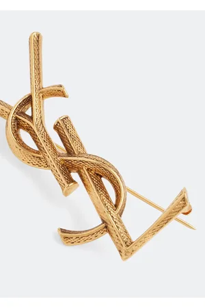 Saint Laurent Opyum Ysl Twisted Brooch in Metal