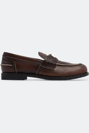 Miu Miu Vintage-effect leather loafers