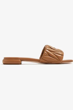 Miu Miu Matelassé leather slide sandals