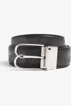 Berluti B Volute Scritto leather belt