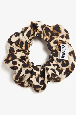 Ganni Leopard cotton scrunchie