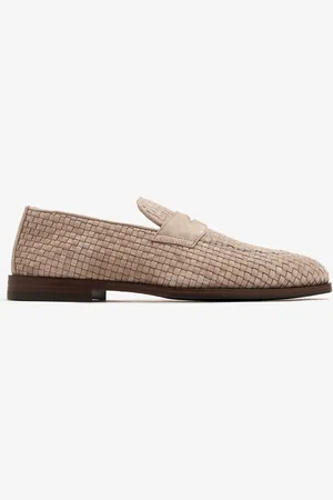 Brunello Cucinelli Woven suede penny loafers