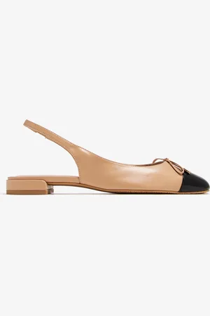 Stuart Weitzman Sleek bow slingback flats